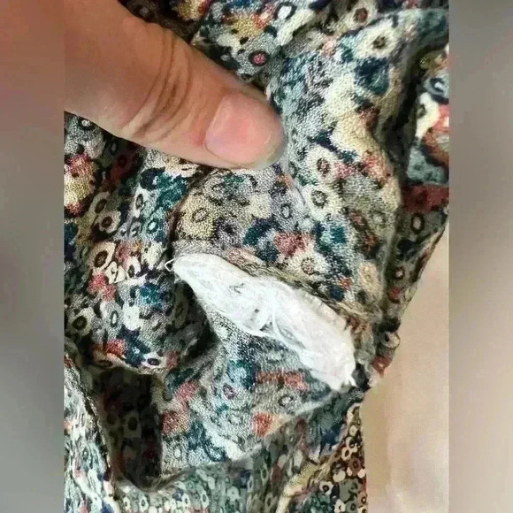 Womens Floral  Pattern Blue Pink Long Sleeve Button Down Grandmacore Shirt Small - Picture 3 of 8